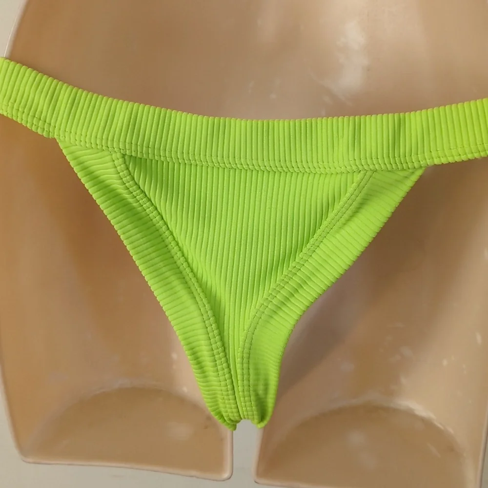 Frankie's Cole Ribbed Bikini Bottom Slime Green L
